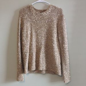 Sparkly gold long sleeve sweater